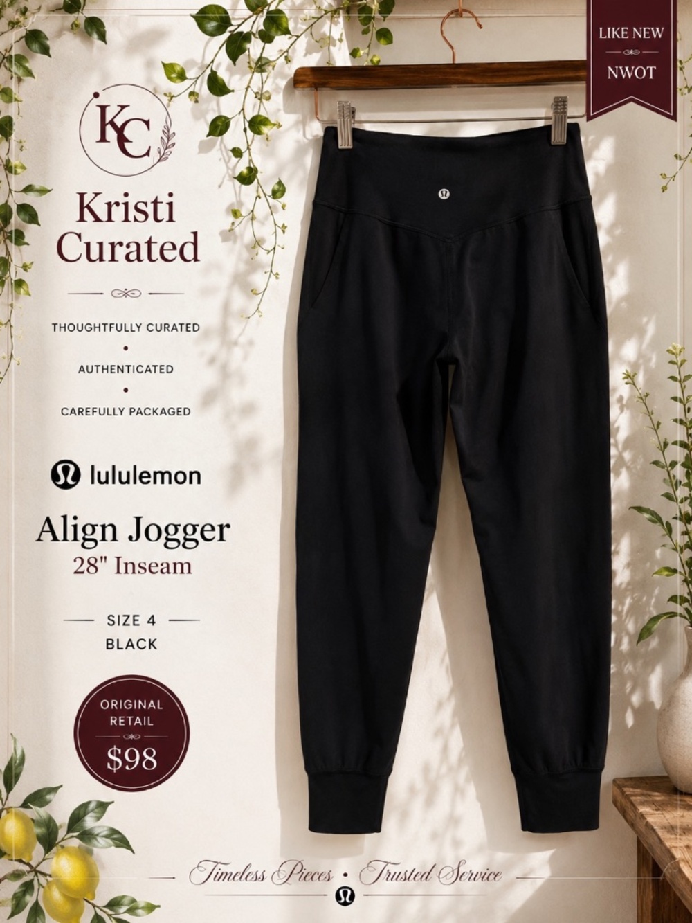 Lululemon Align Jogger 28" Black Size 4 Nulu